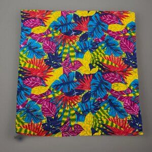 Vintage 80s L.L. Bean Cotton Scarf Bright Leaves Multicolor 35" Square